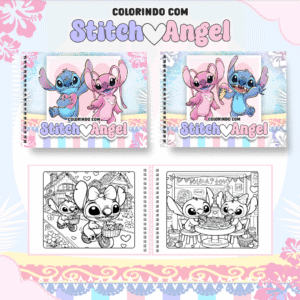Livro para colorir - Stitch & Angel