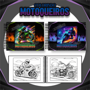 Livro para colorir - Motoqueiros